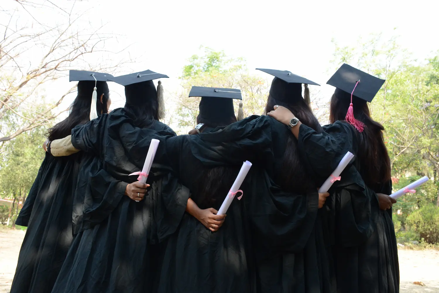 photo of girls on graduation day